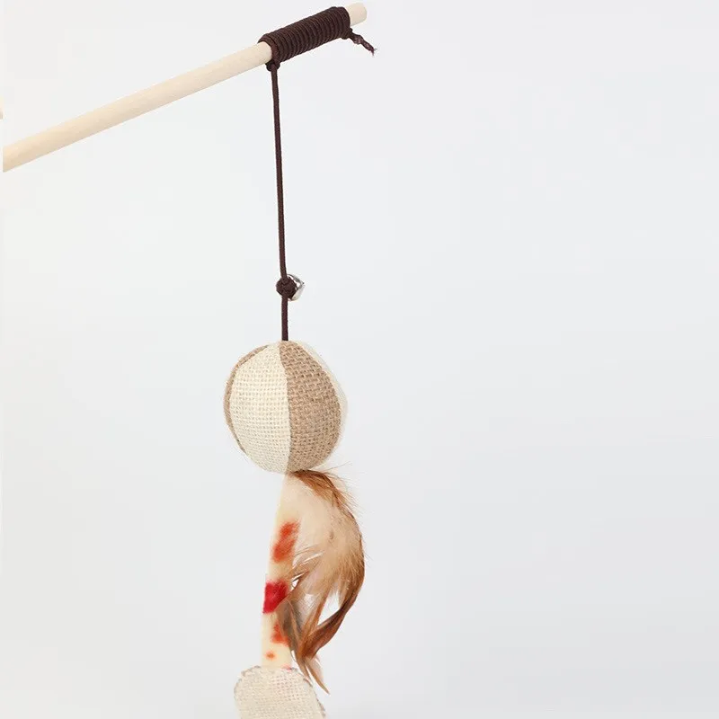 Игрушки для кошек из пеньковой веревки котенок Интерактивная палка забавный кот