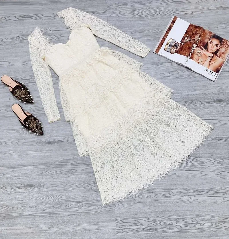 Кружевное длинное платье наивысшего качества осень 2020 вечерние женские