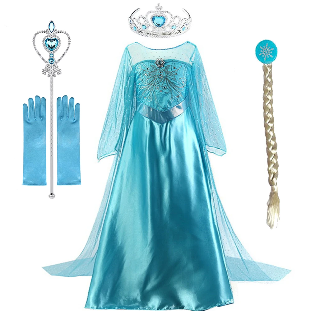 Платье принцессы для девочек 3-10 лет Снежная королева |