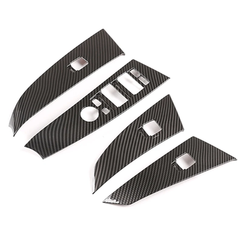 

Car Window Lifter Switch Button Frame Cover Trim ABS Carbon Fiber for 5 Series E60 525Li 2004-2006