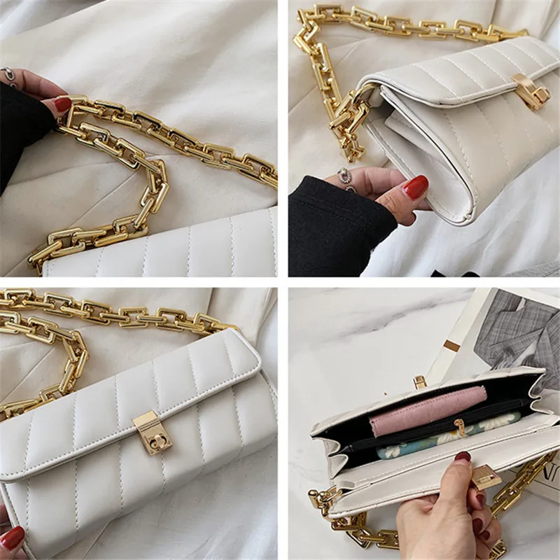 

TOYOOSKY Simple Style Chain PU Leather Armpit Bag For Women 2020 Fashion Shoulder Bags Lady Handbags and Purses Female Hand Bag