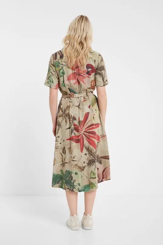 Камуфляжное облегающее модное платье в испанском стиле с коротким