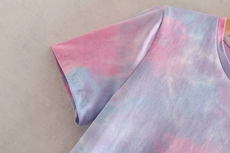 Женская футболка с градиентным принтом разноцветная повседневная трикотажная