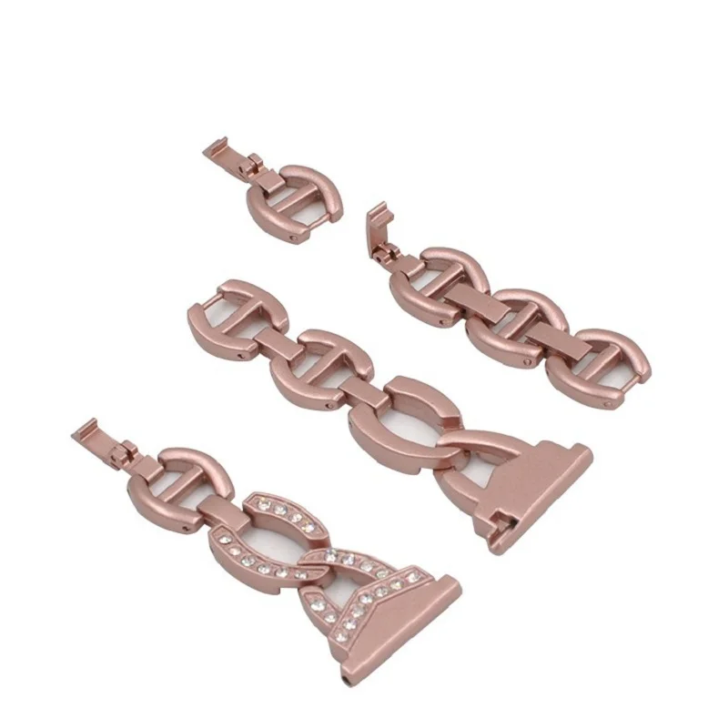 Розовый Золотой металлический браслет из нержавеющей стали для Samsung Galaxy Watch Diamond 20