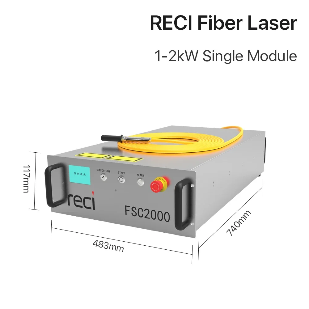 

RECI Fiber Laser Source 1000-2000W Single Module FSC1000/1500/2000 for 1064nm Fiber Metal Cutting Machine