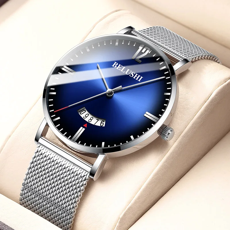 Мужские наручные часы 2019 роскошные Брендовые мужские деловые классические