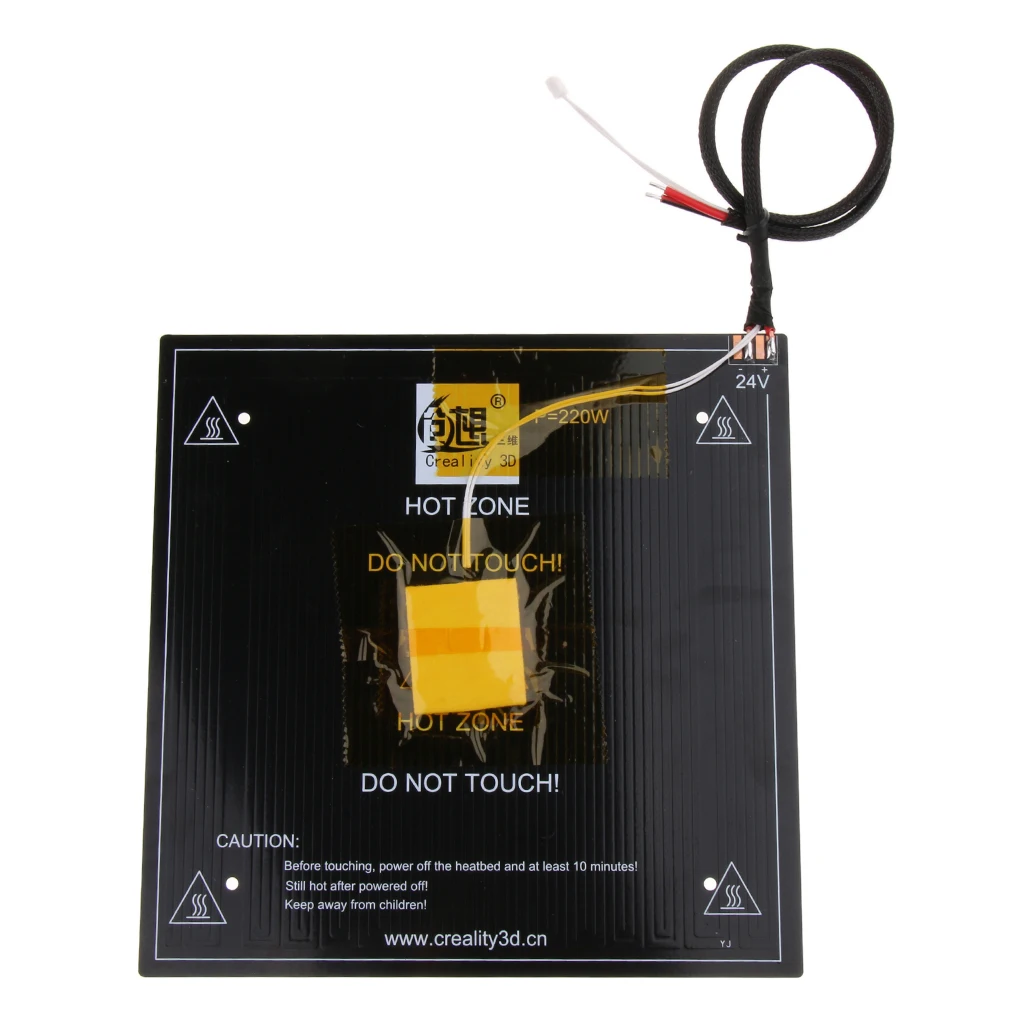 Алюминиевая Подогреваемая кровать 24 В/220 Вт 235*235*3 мм для 3D принтера Ender 3/3X|Детали и