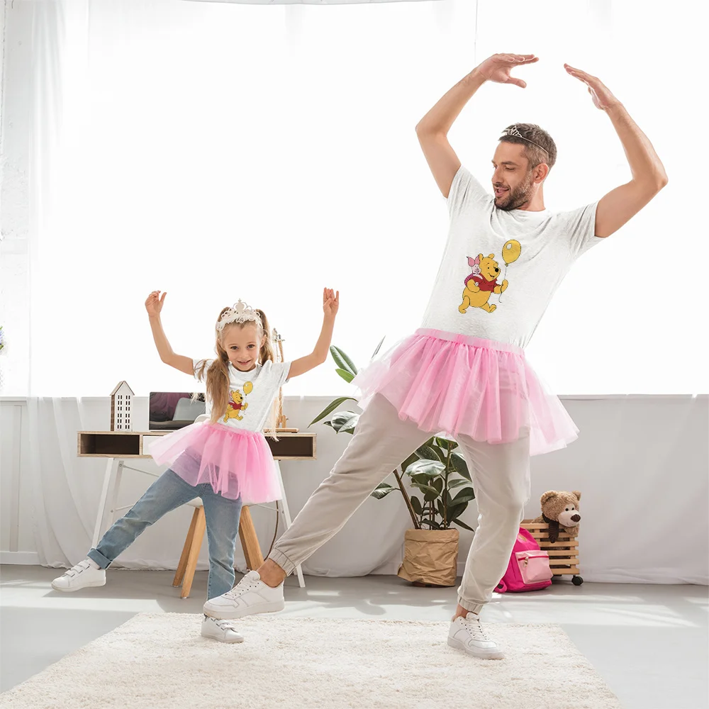 

Family Look Sibling Matching Outfits Disney Animation Winnie The Pooh Graphic Casual Top Fun Son Father Tshirt Sister Clothes