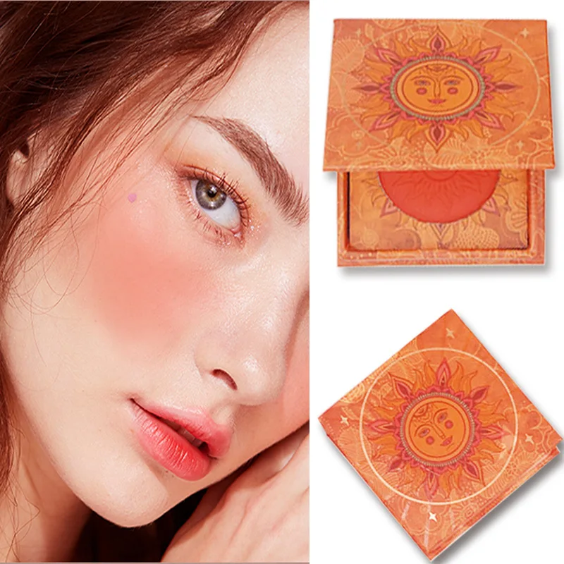 Ретро Милая рельефная прессованная матовая палитра для румяны 6 цветов