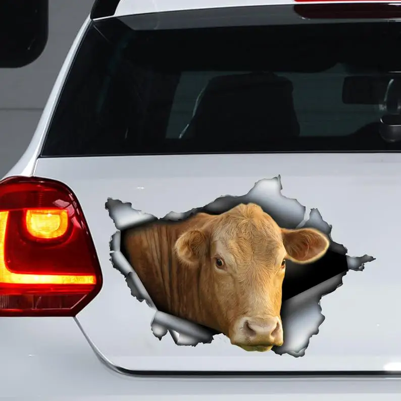 

2021 Red cow car decal , red cow car magnet, cow sticker