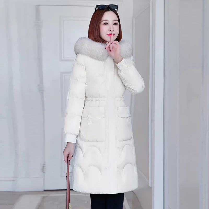 Ladies Coats and Jackets Winter The New Thicken Draw Back Thin Long Cotton Women