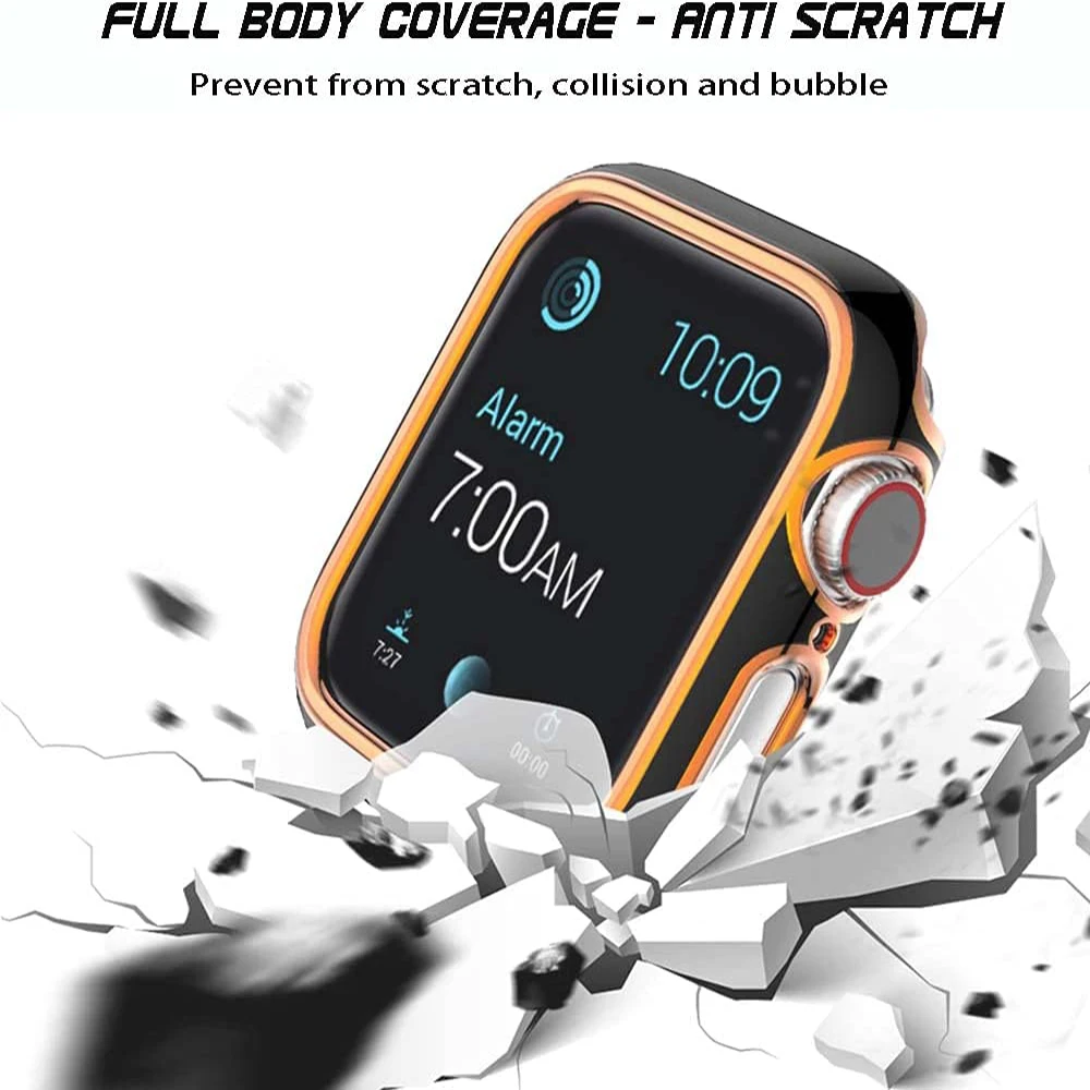 Protective Shell Frame for Apple Watch Series 6/5/4SE 44mm PC Hard Cover Bumper for iWatch 3 2 42mm 40mm 38mm Case Accessories