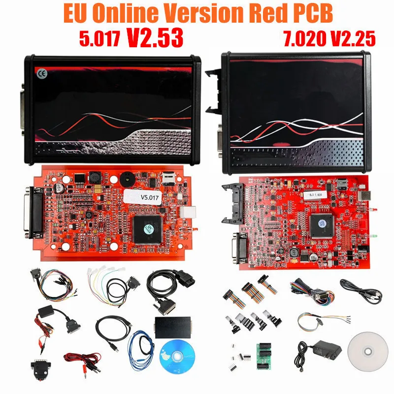 2020 онлайн V2.53 ЕС красный V5.017 OBD2 менеджер Тюнинг Комплект V7.020 4 светодиодный V2 5 017 7