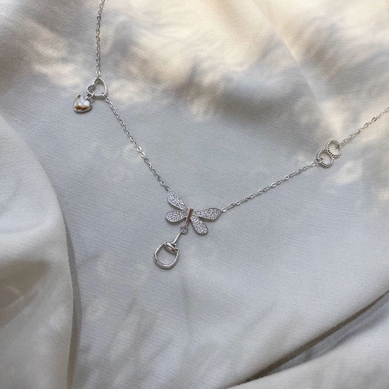 

Luxury Brand Necklace Ladies 1:1 Dragonfly Pendant High Quality Ag925 Sterling Silver Wild Fashion Necklace Ladies Birthday Gift