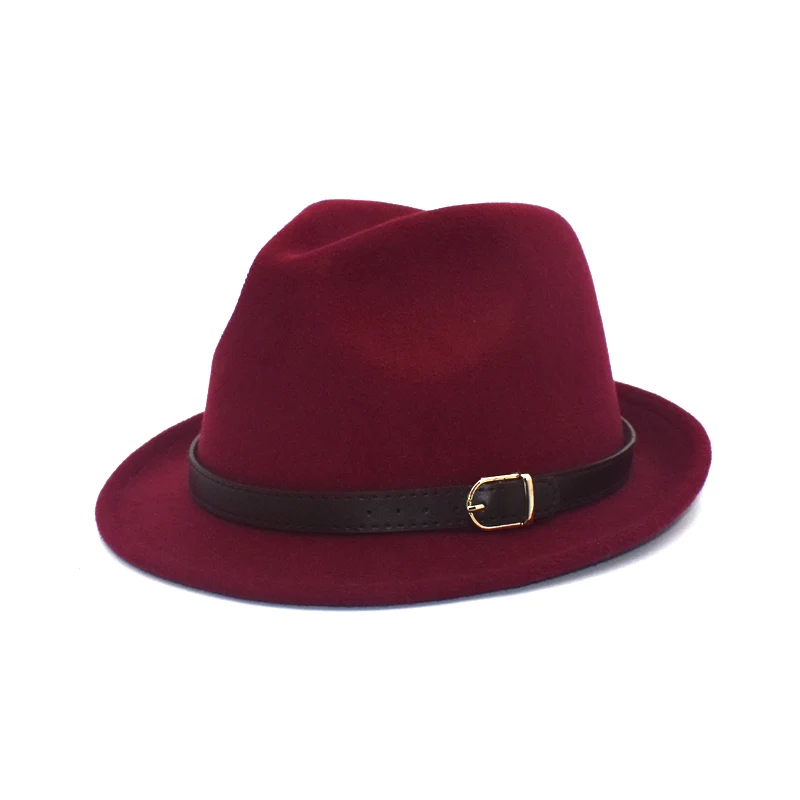 Men's Fedora Hat Women's Fashion Curl Jazz Hat Winter Black Wool Blend Hat Frederick Hat F104