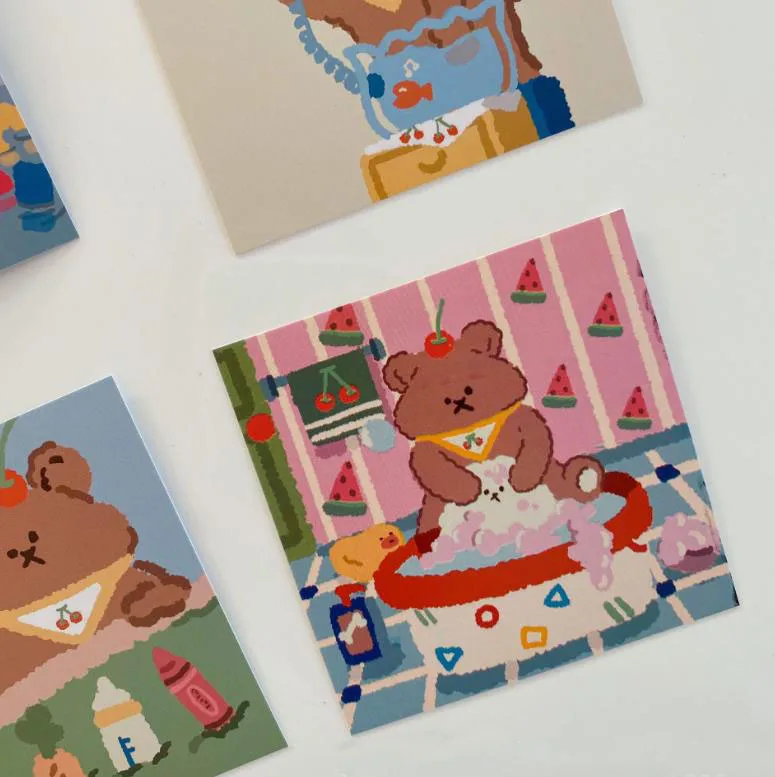 9 штук/упак. милые конфеты мягкий медвежонок карта Настенный декор для спальни