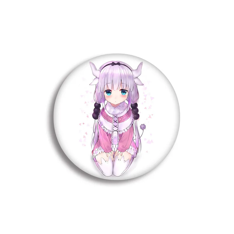 1 шт. 58 мм Kobayashi-san Chi no Maid Dragon KannaKamui супер милые девушки косплей использовать DIY значки акриловые значки брошь - Окраска металла: see chart