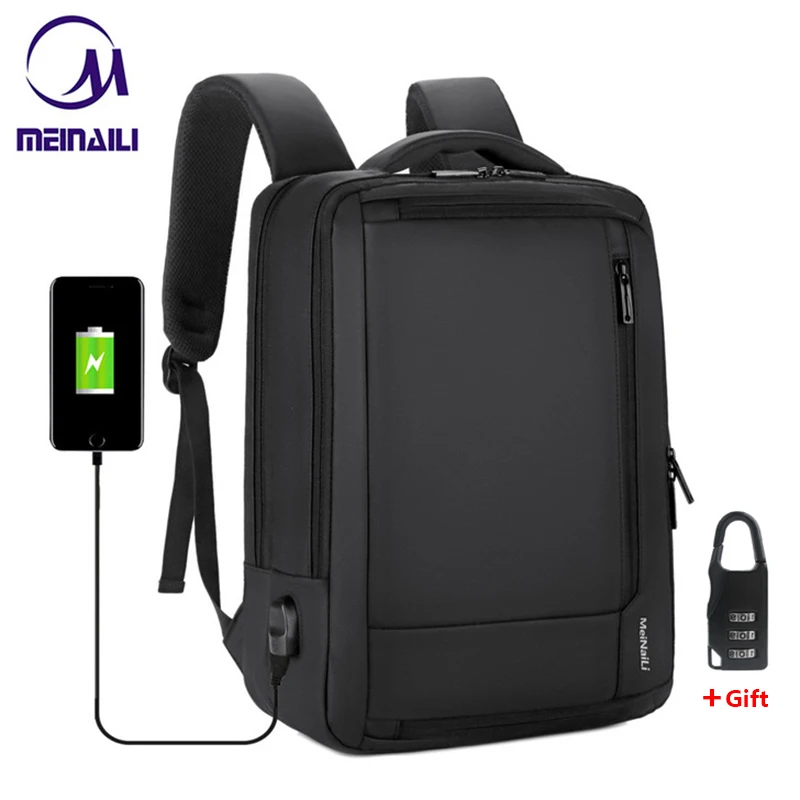 Мужской рюкзак для ноутбука с защитой от кражи, 14, 15,6 дюймов, usb зарядка, водонепроницаемый мужской бизнес рюкзак для путешествий, школьный рюкзак для мальчиков