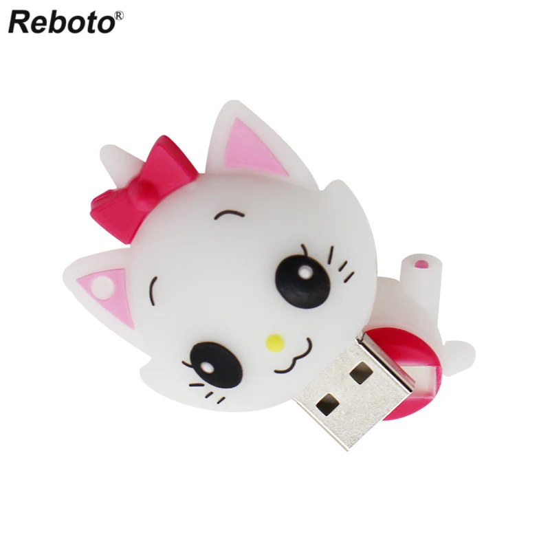 Мультфильм USB Pendrive 4 ГБ 8 16 32 64 флэш диск милый Neko Белый Кот Мини Портативная карта