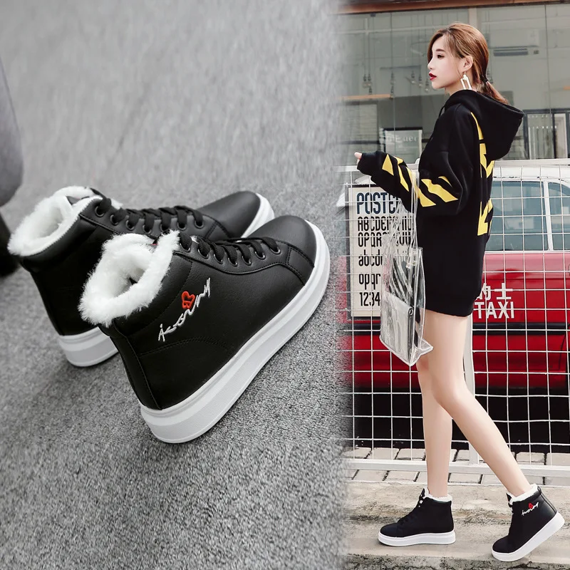 Fujin Snow Boots Female New Dropshipping Korean Version Short Tube Student Slip Belt Winter Plus Velvet Warm Cotton Shoes | Обувь