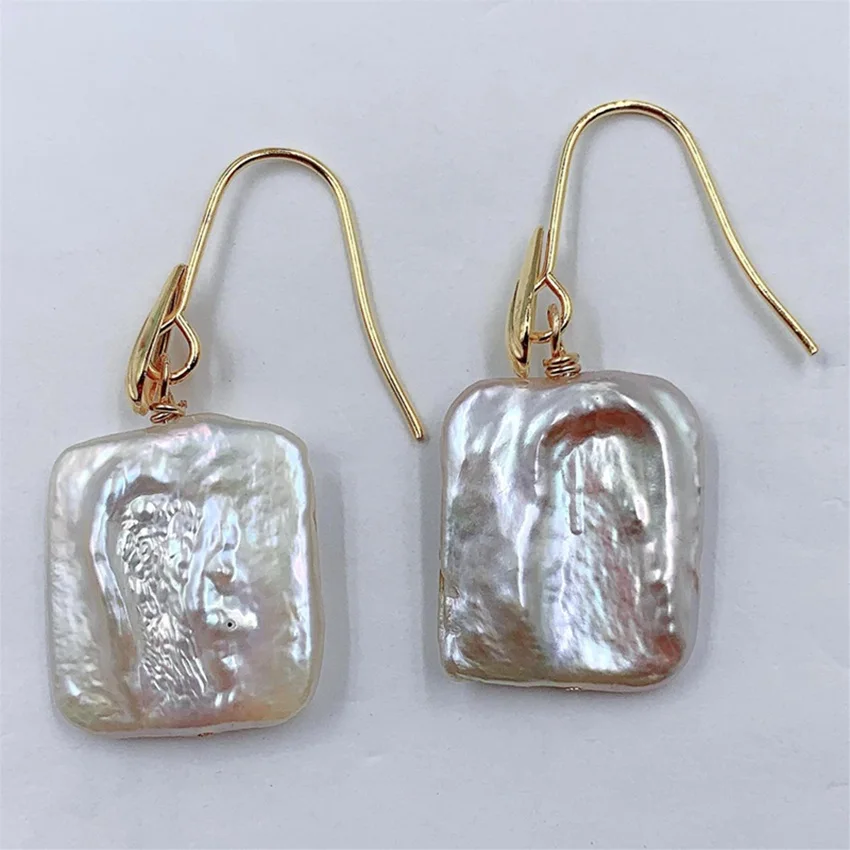 15-17 мм белая фотосессия 18k капли для ушей культивированные нестандартные уши Боб