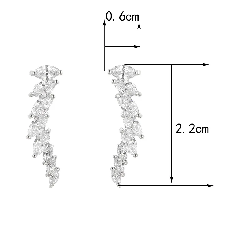 

Luxury Design Female Crystal Zircon Geometry Stud Earrings Simplicity Irregular Earrings Trendy Wedding Earrings For Women