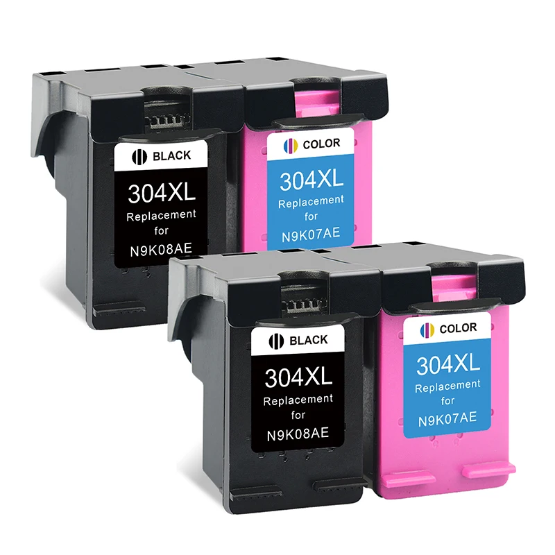 

4 Pcs Ink Cartridge 304XL Replacement For Hp 304 304XL Deskjet Envy 2620 2630 2632 3720 3721 3723 5010 5012 5014 5020 Printer