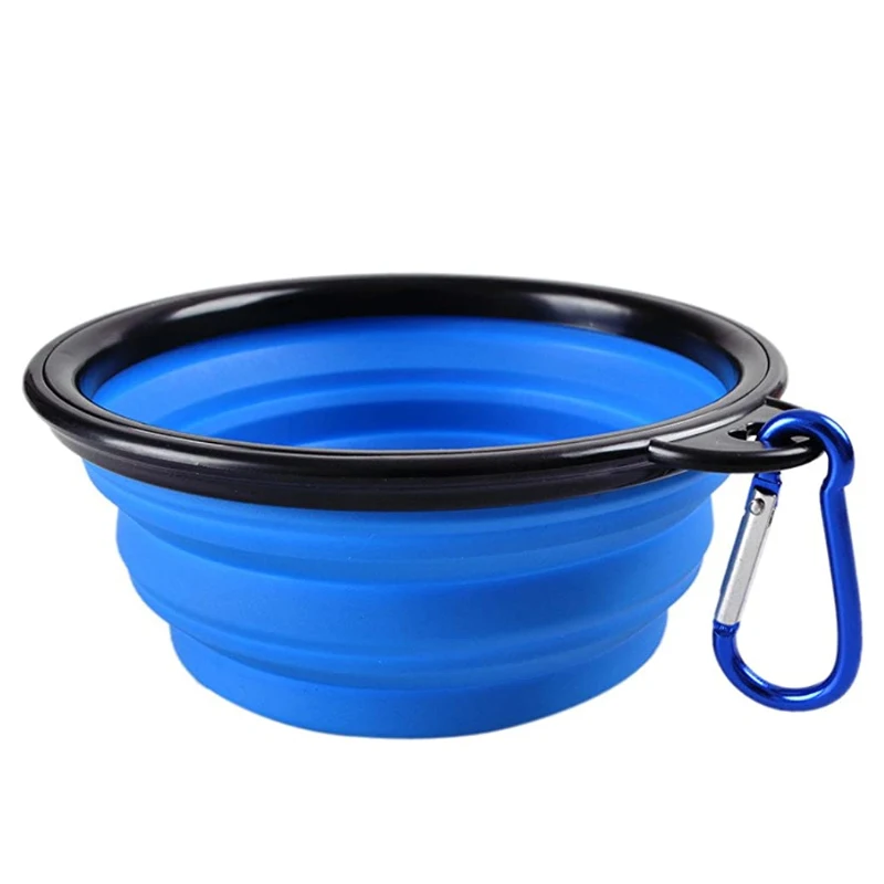 Большие складные миски стражи для собак портативные воды 34 унции еды с карабином