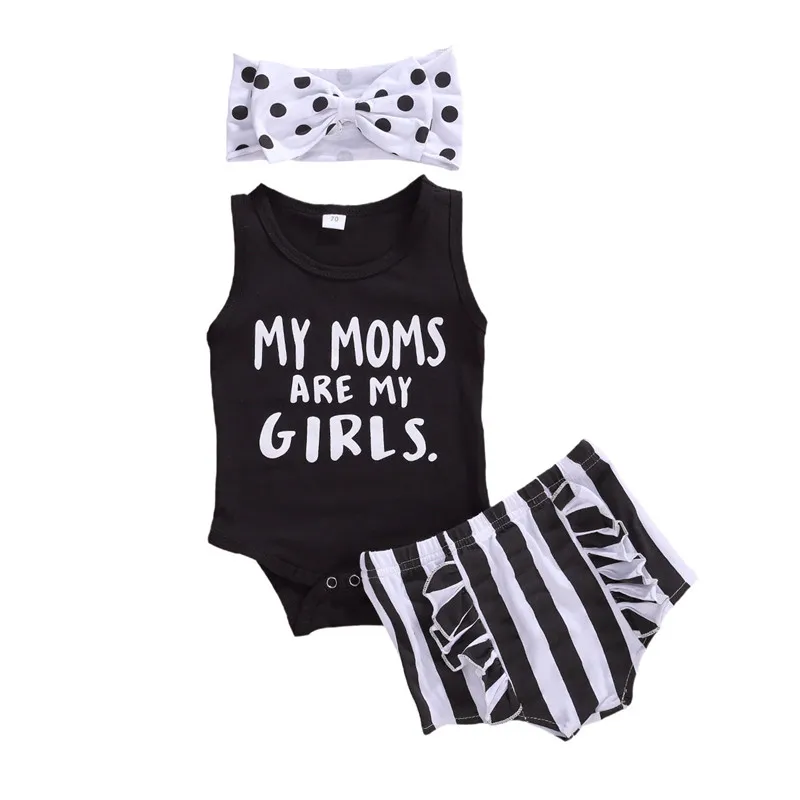 Летняя одежда для малышей комбинезон без рукавов с круглым вырезом и надписью