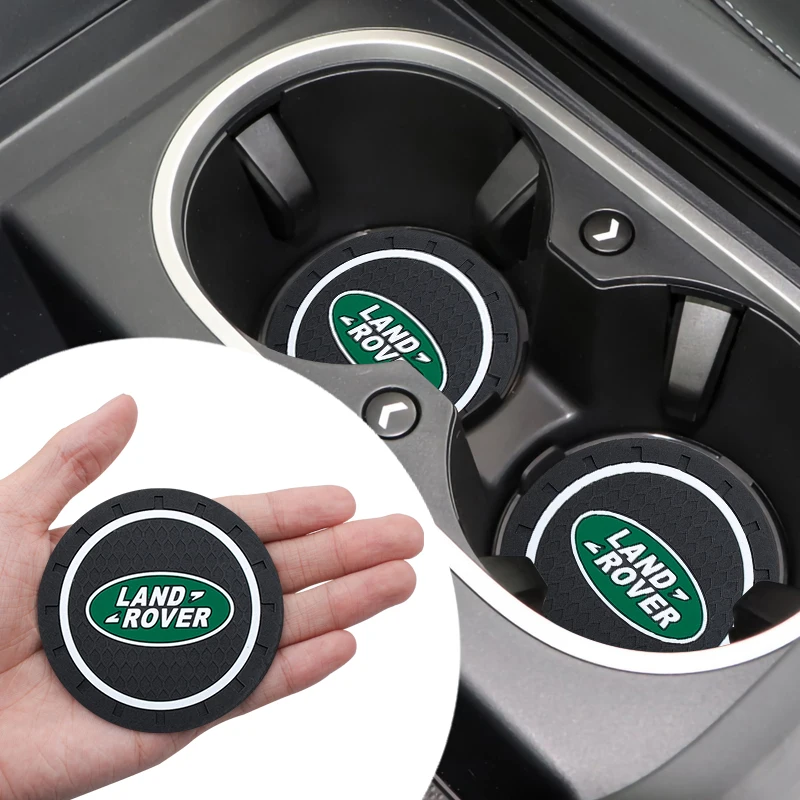 

Carbon Fiber Car Styling Logo Anti-slip Cup Holder Mat For Land Rover Range Rover Defender Discovery Auto Interior Coaster Goods