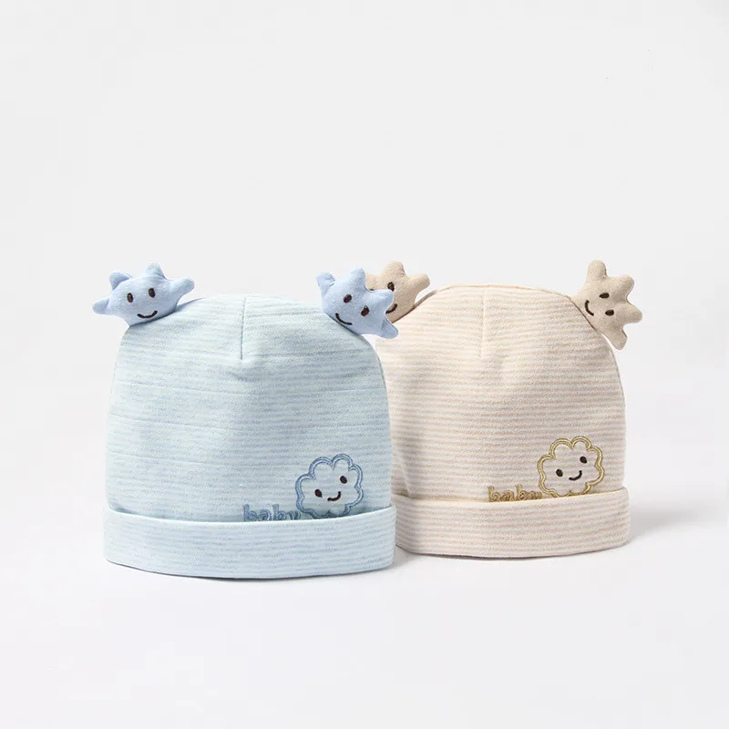 

Baby Windproof Warm Hat Autumn And Winter New Style Beanie All-Match Palm Clouds Newborn Baby Fetal Cap Cotton Baby Pullover Cap