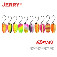 jerry gemini spinning fishing micro spoon assortment brass trout perch lures kit small light weight spinners uv colors