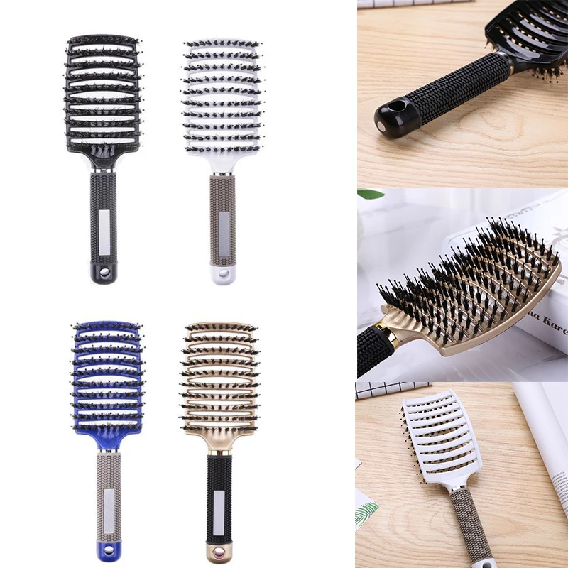 Щетка для волос массаж головы расчесывать щетины и нейлона Для женщин мокрые