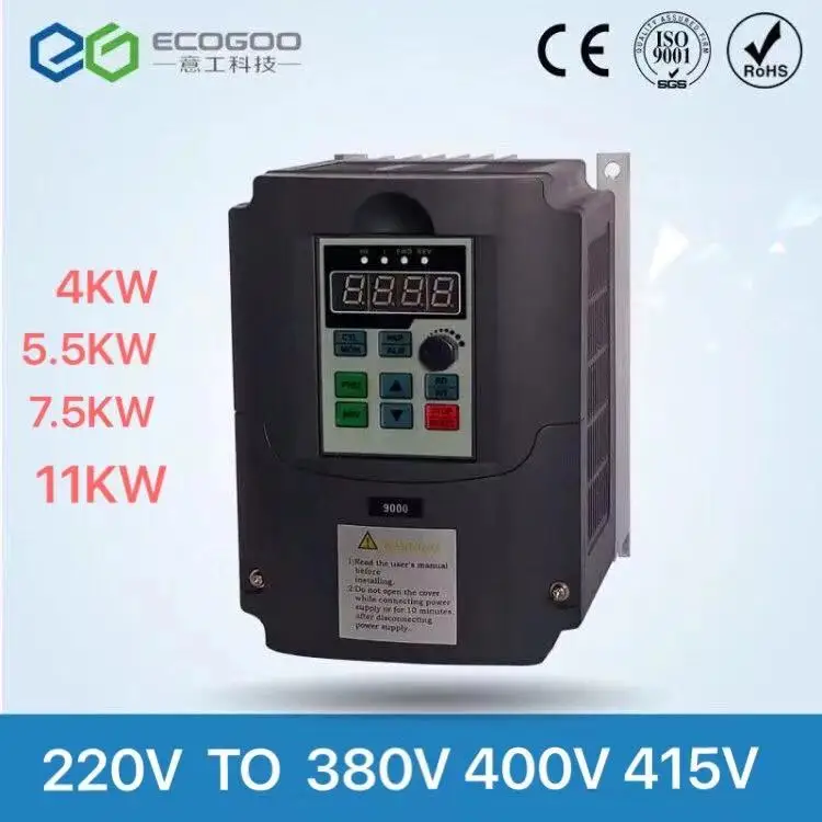 

11KW/7.5KW/5.5KW Frequency Converter 220V Single Phase Input to 380V 3 Phase Output Variable Frequency Drive VFD Inverter