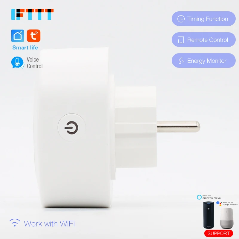 20pcs 16A WIFI Smart EU Korea Russia Europe Plug socket with Power Monitor Timing Socket Wireless Outlet Voice Control |