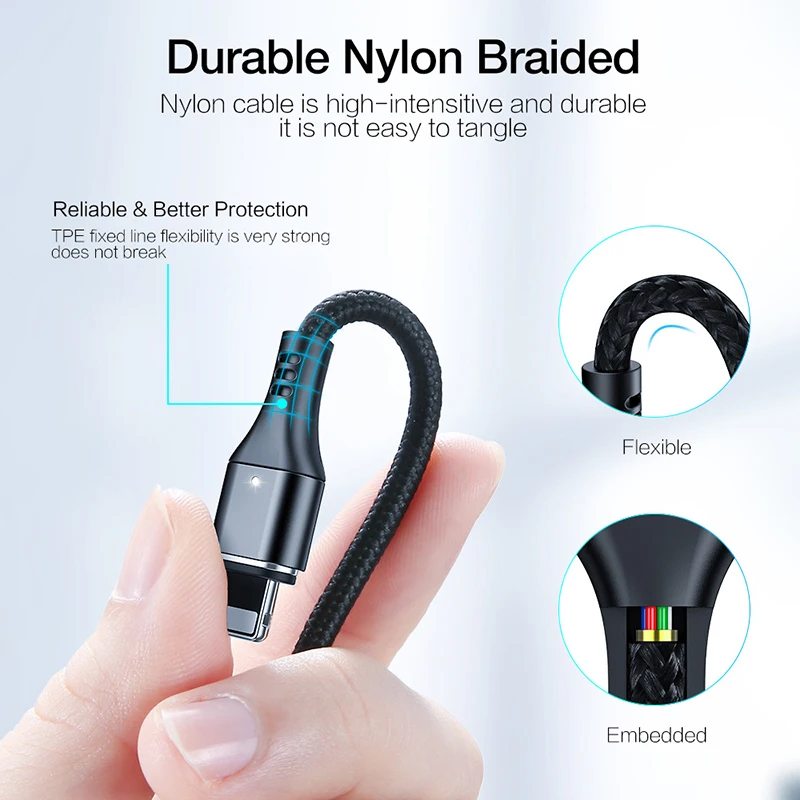 Магнитный кабель RAXFLY Micro USB Type C для iPhone быстрой зарядки 1 м 3 А магнитное зарядное