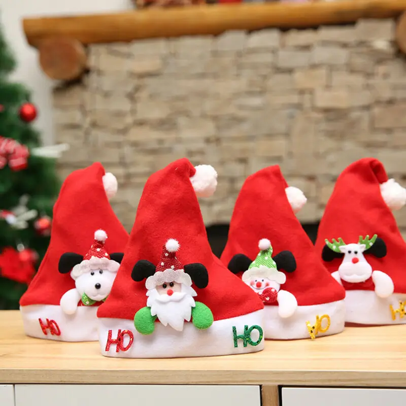 Милые детские рождественские шапки забавная новинка костюм для отца рождества