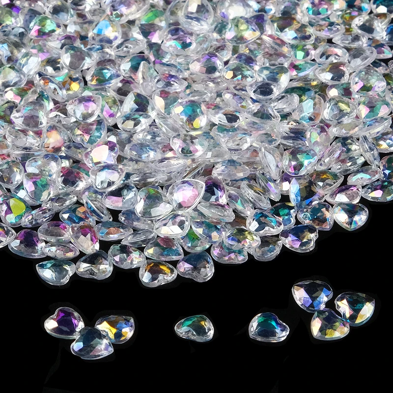 1000 шт./лот 16 видов цветов 6 мм акриловые сердца кристаллы кончик назад стол с