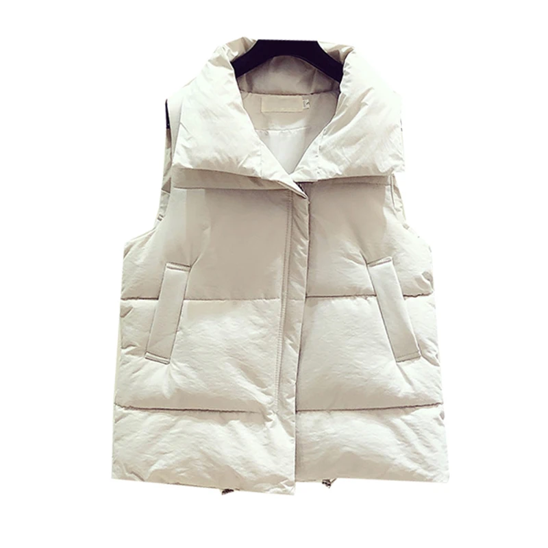 Женский Теплый жилет без рукавов повседневный плотный зеленого бежевого или