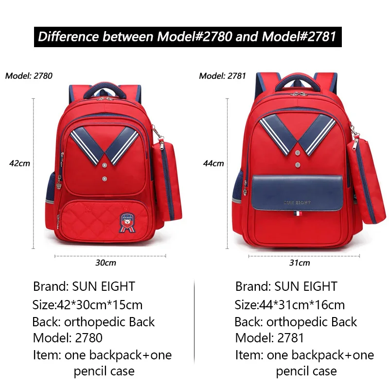 SUN EIGHT NEW School Bags for Girls School Bag Children Backpack Orthopedic Back Kids Bags