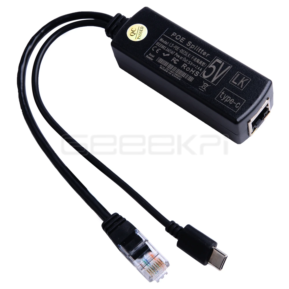 Гигабитный разветвитель POE Micro USB Type C разъем питания через Ethernet IEEE 802.3af удлинитель
