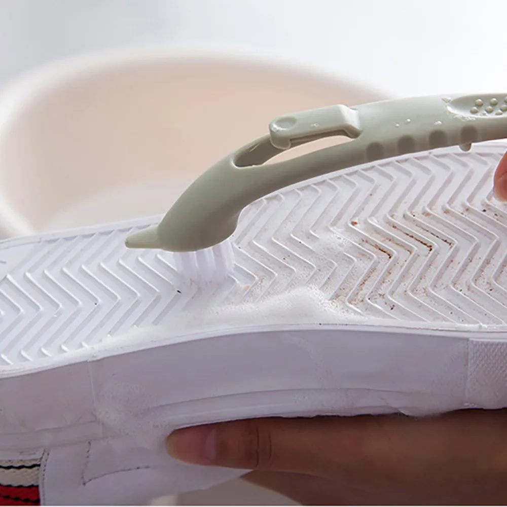 Щетка для обуви с двумя головками длинная пластиковая ручка щетка мытья щетки