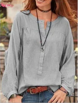 

Autumn Towel Collar Solid Color Long Sleeve Loose Casual Blouse Button Up Shirt Korean Fashion Casual Womens Tops