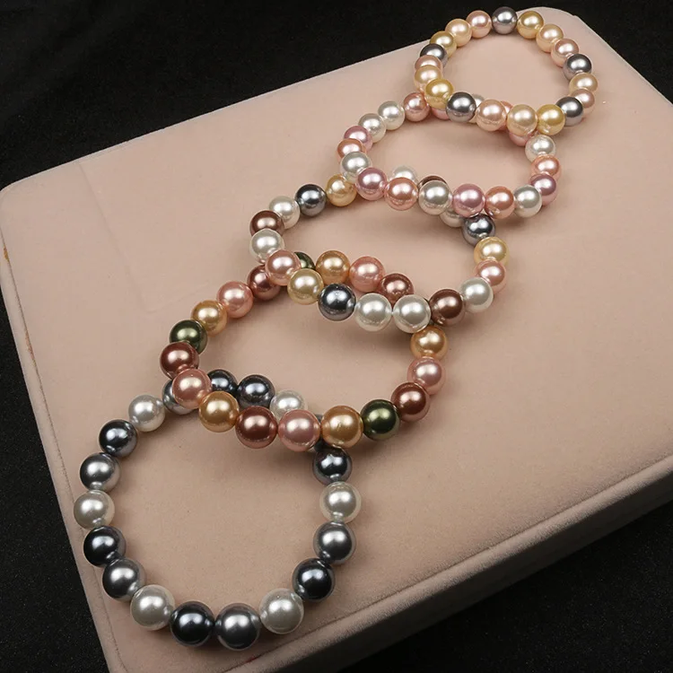 Натуральный браслет из бисера женский простой смешанный цветный бусины подарки