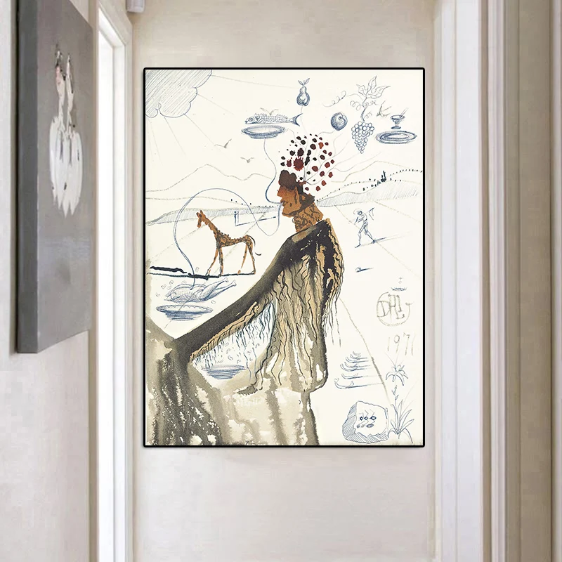 Сальвадор Дали люди и животные в духовной масляной живописи на холсте плакаты