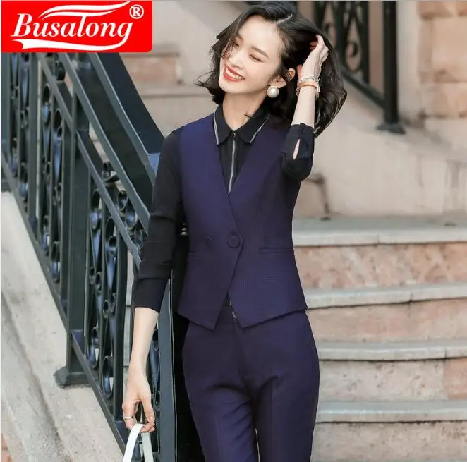 

Fashion business single breasted vest work wear uniforms Slim V Neck Formal jackets women office ladies vests coat plus size top