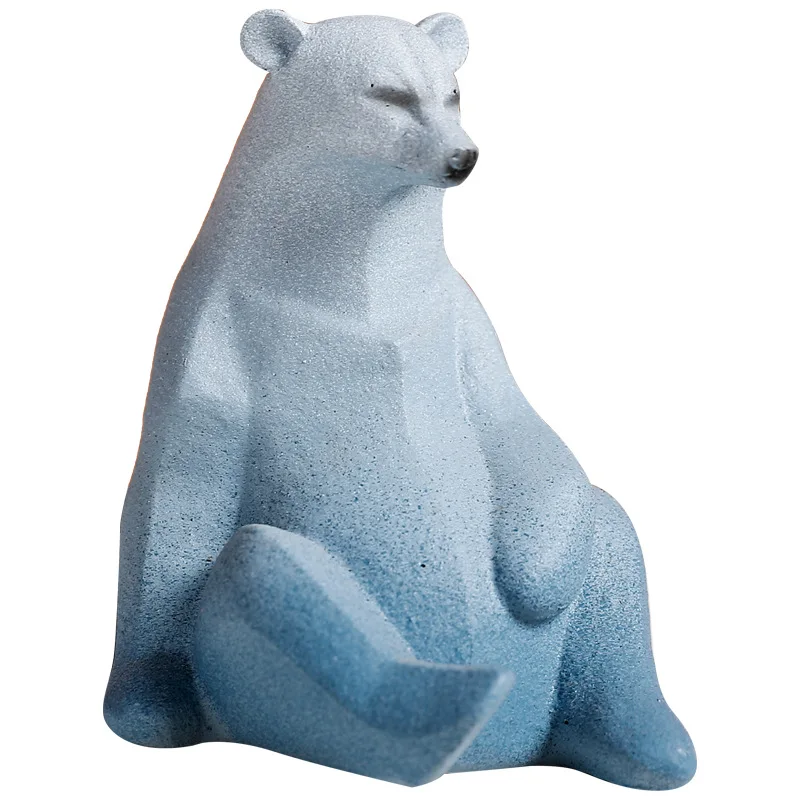 

Декоративные аксессуары для дома, статуэтки, скульптура, миниатюрное украшение комнаты, имитация белого и синего медведя, современные укра...