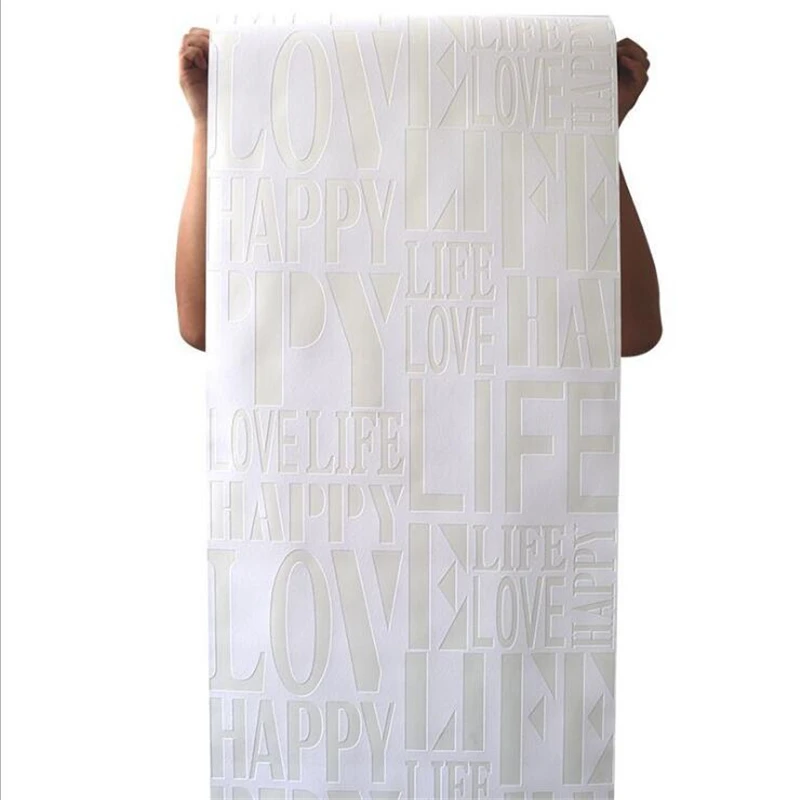 

Modern simple fashion personality white English alphabet love wallpaper 3D stereo high-end clothing store decoration wallpaper