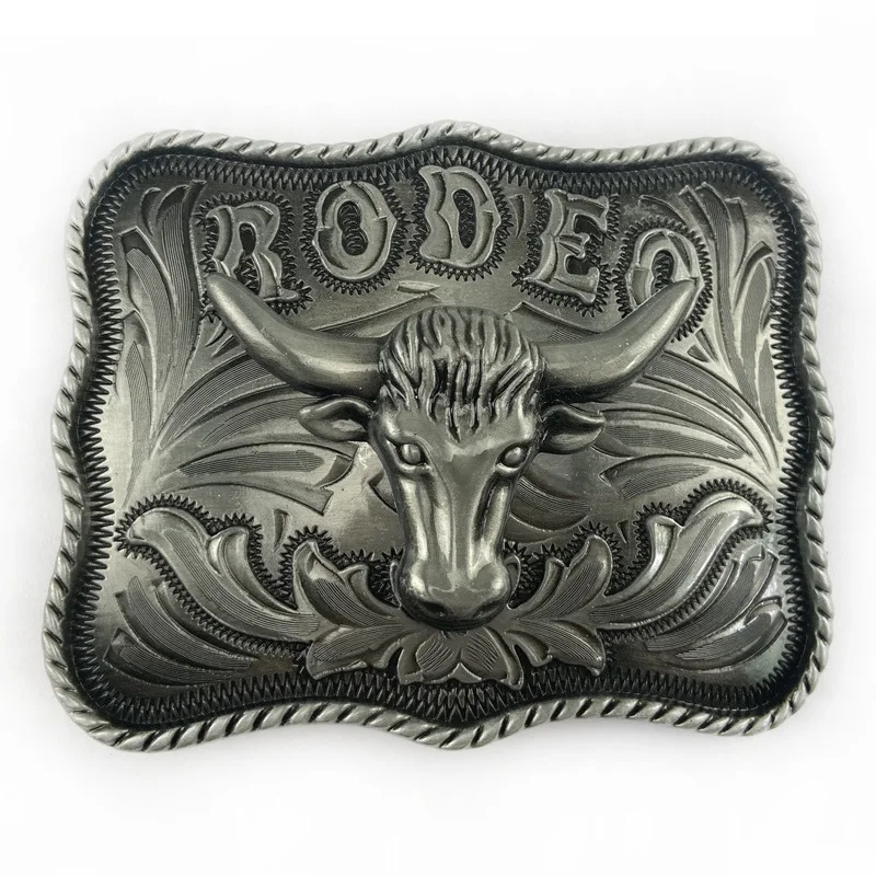 Серебряный тяжелый пряжечный замок Bull Head Animal Style Western Buckles для мужчин и женщин Hebillas 4cm винтажный панк крюк на.