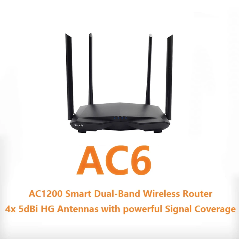 Tenda AC6 AC1200 маршрутизатор 5dBi антенны Wifi ретранслятор 2,4 ГГц 5 ГГц Двухдиапазонные роутеры приложение управление Wifi с английской прошивкой